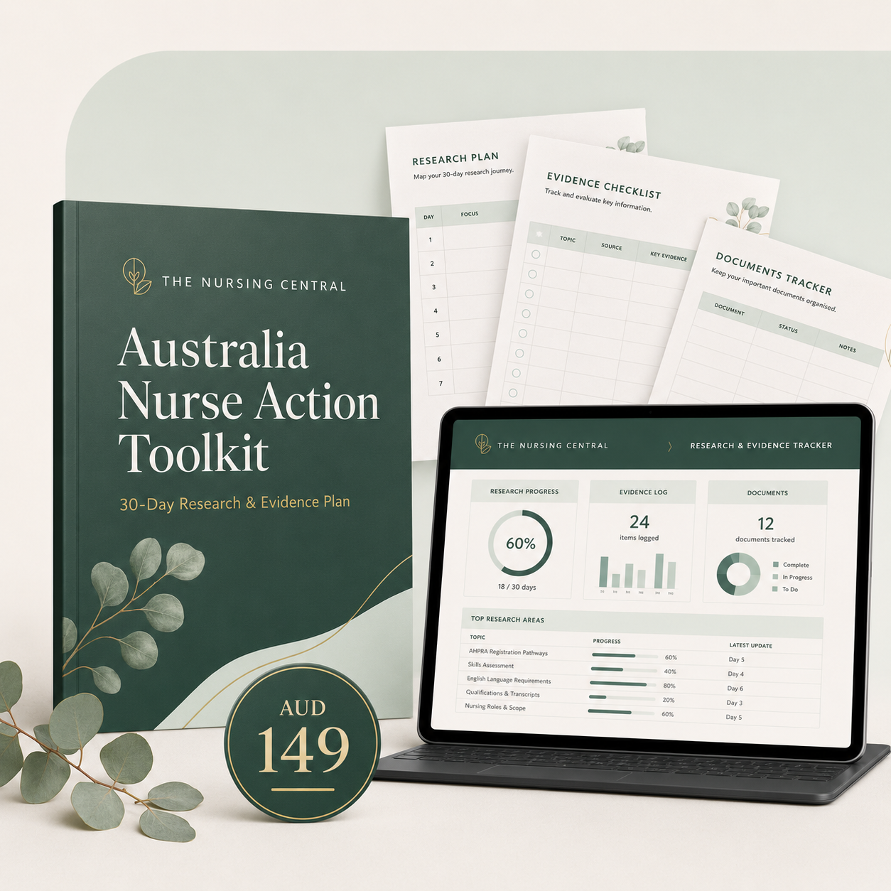 Australia Nurse Action Toolkit with 30-day research plan and evidence tracker